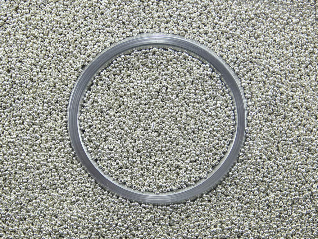 Sugar Beads-Bright Silver Round - 20grams