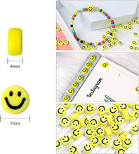 Load image into Gallery viewer, Yellow Smiley Craft Beads for Jewelry Making, Bracelets, Necklaces, Key Chains etc - 10 Grams Pack
