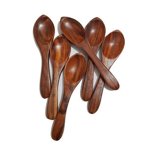 Wooden Condiments Masala Spoon Ice-Cream Sugar Salt Spoons Small Spoon. Pack of 2