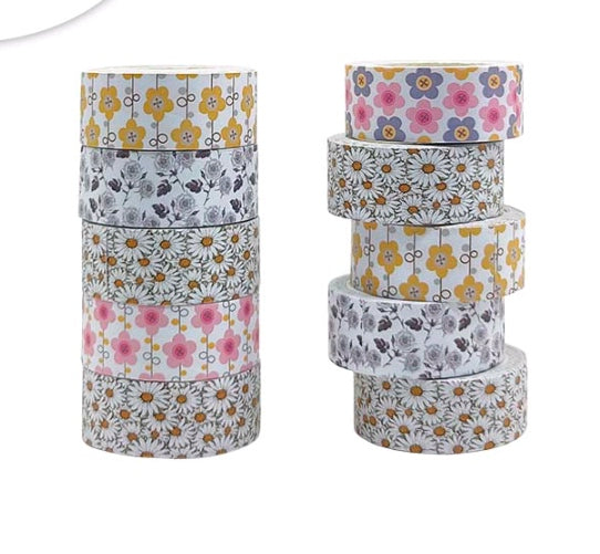 Flower Printed Tape 10 Pcs