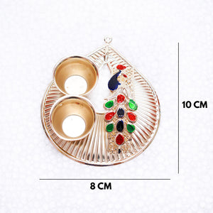 Festival Collection Tray- Peacock Plate with Katori