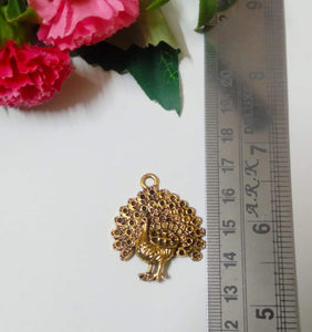 Antique Metal Gold Peacock Pendant Apn11 Pendants Gold
