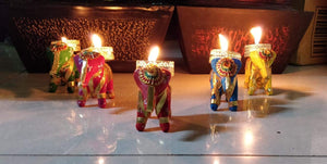 Handmade Elephant Finish Handicraft Candle Stand For Bedroom Dinning Area Event Decoration Diwali