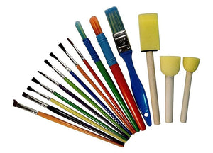 Non-Toxic Washable Set Of 15 Different Sizes Paint Brushes And Art Tools For Painting Drawing