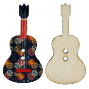 Decorative Button Wooden Guitar 20pcs