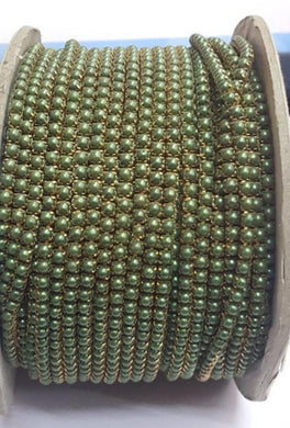 Coloured Pearl Chain DARK GREEN