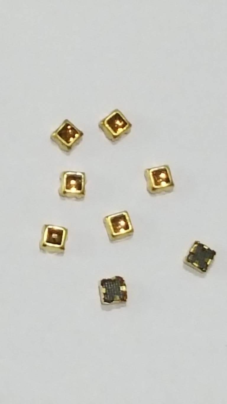 Flat Back Framed Kundan GOLDEN STONE 3 mm Squire Shape FC 01