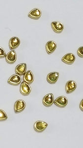 Flat Back Framed Kundan GOLDEN STONE 4X6 THILAK Shape FC 06