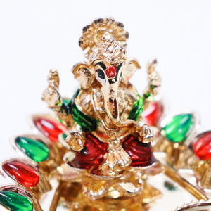 Festival Collection Thilak Shape Colorful Ganesh Kumku Tray