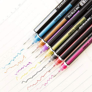 Pastel Neon Color Gel Pens Pack of 12 colors - Nib Size: 1 mm