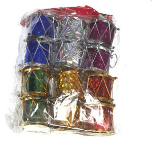 Christmas Tree Decoration - 2.5CM DRUM Pack of 12