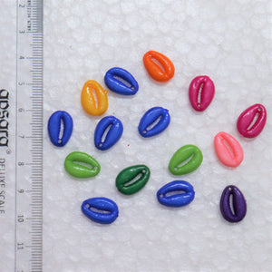 Multi Colors Mixed Drilled Cowrie Seashells Shells with Hole 12 mm & 17 mm - For Jeweler/Accessories.