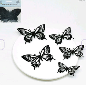 3D Butterfly Stickers for Decoration - 12 Pcs (RANDOM COLORS)