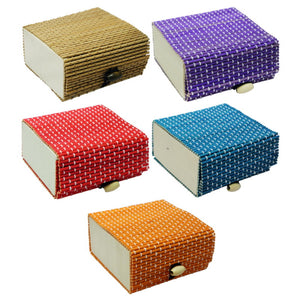 Square Bamboo Jewelry Box 2pc Set - Random Colors