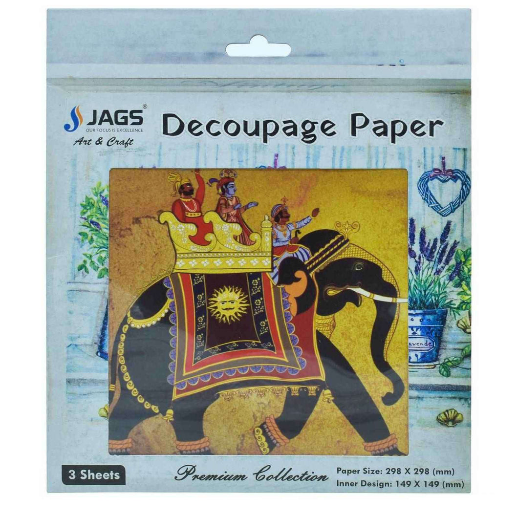 Decoupage Paper 12 x 12 Inch 3 pc -Royal Elephant