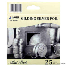 Load image into Gallery viewer, Gilding Silver Foil Paper (Pack of 25 Sheets) (3x3 Inch)
