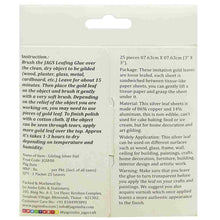 Load image into Gallery viewer, Gilding Silver Foil Paper (Pack of 25 Sheets) (3x3 Inch)
