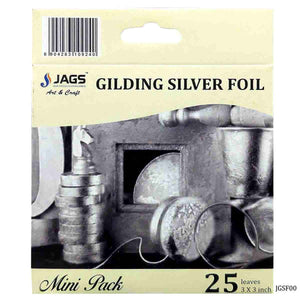 Gilding Silver Foil Paper (Pack of 25 Sheets) (3x3 Inch)