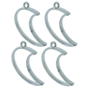 Pendant Earrings For Resin Art Crescent Moon Shape Bezels Pack of 4