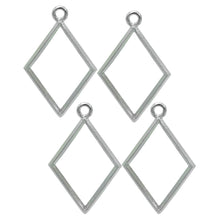 Load image into Gallery viewer, Pendant Earrings For Resin Art Rhombus Shape Bezels Pack of 4
