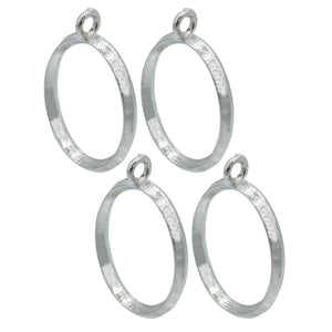 Pendant Earrings For Resin Art Round Bezels Pack of 4 - Silver