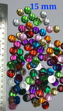 Kundan Stone 15 mm Round Red