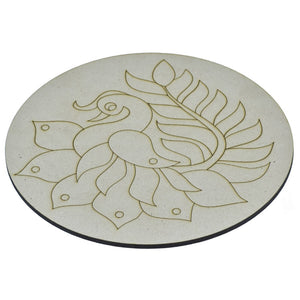 MDF Rangoli Cutout With Easel Brush Water Colors - 8 Inch
