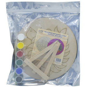 MDF Peacock Cutout With Easel Brush Water Colors - 8 Inch