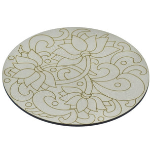 MDF Lotus Flower Cutout With Easel Brush Water Colors - 8 Inch