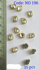 100 Gram Thilak Shape 8X4 Size Kundan Stone Flat Back (100 gm No 196)