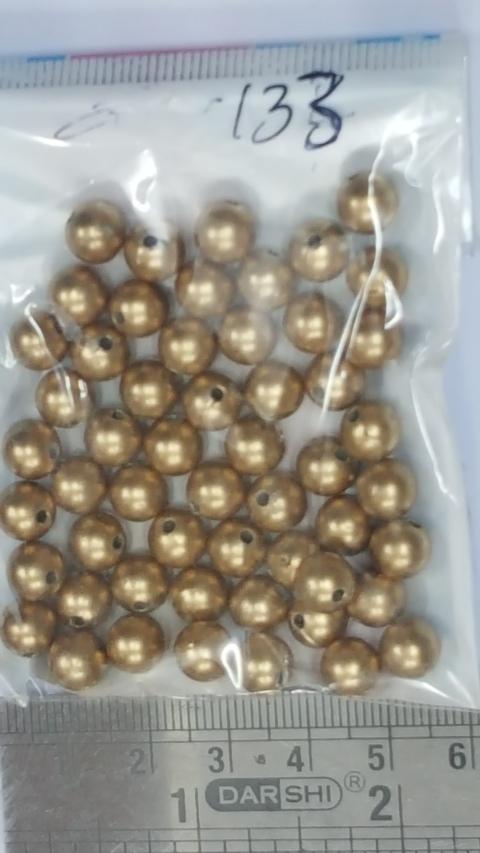 8 mm Antique Gold Plastic