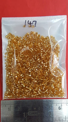 Sugar Bead Crystal Tube Beads (Gold)