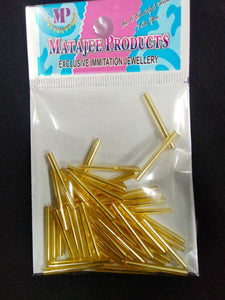 Sugar Bead Crystal Tube Beads BIG SIZE (Gold)