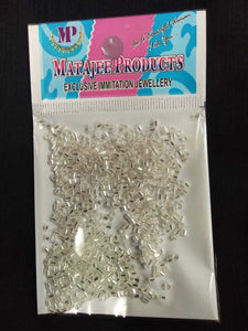 Sugar Bead Crystal Tube Beads SMALL SIZE (SILVER)