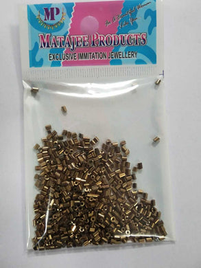 Sugar Bead Crystal Tube Beads SMALL SIZE (DARK GOLD)