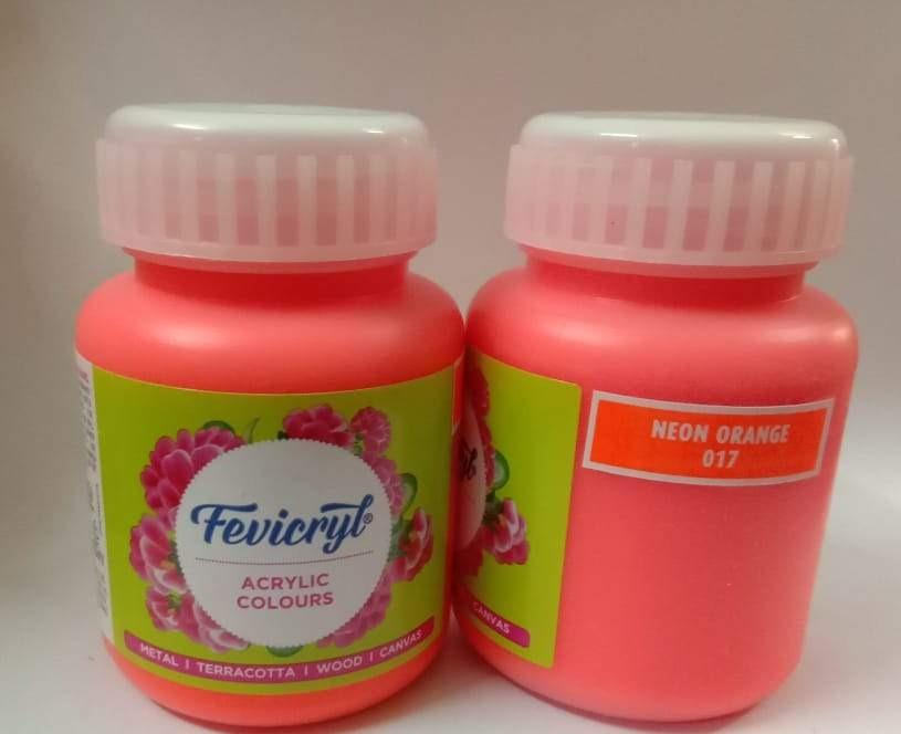Fevicryl Acrylic Colors - Neon Orange 100Ml Fabric Glue & Adhesives