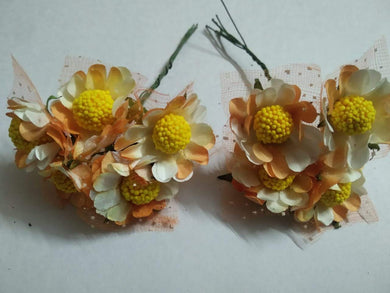 Artificial Paper Sun Flower Decoration Party Diy Materials 5 Paper Flower-1 Bunch(Orange) Necklace