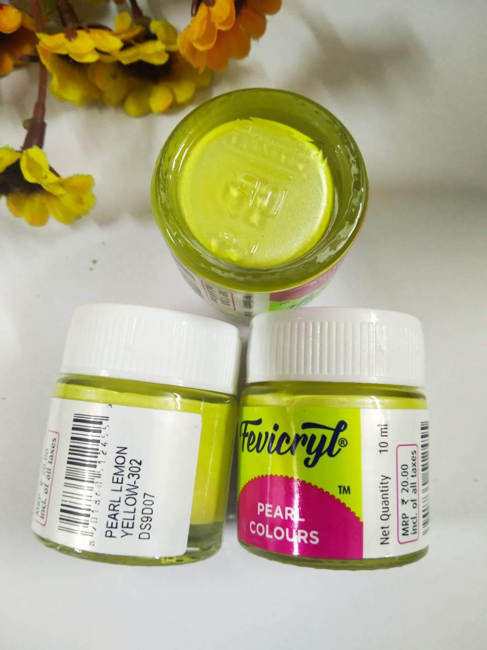 Fevicryl Pearl Colors -Lemon Yellow Fabric Glue & Adhesives