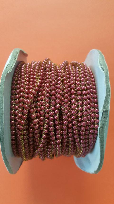 Coloured Pearl Chain MAROON