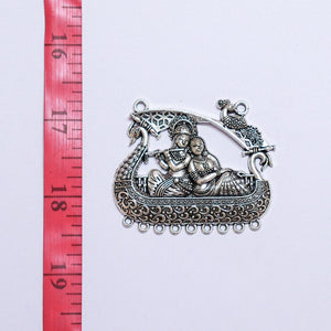 Krishna & Radha Silver Pendant