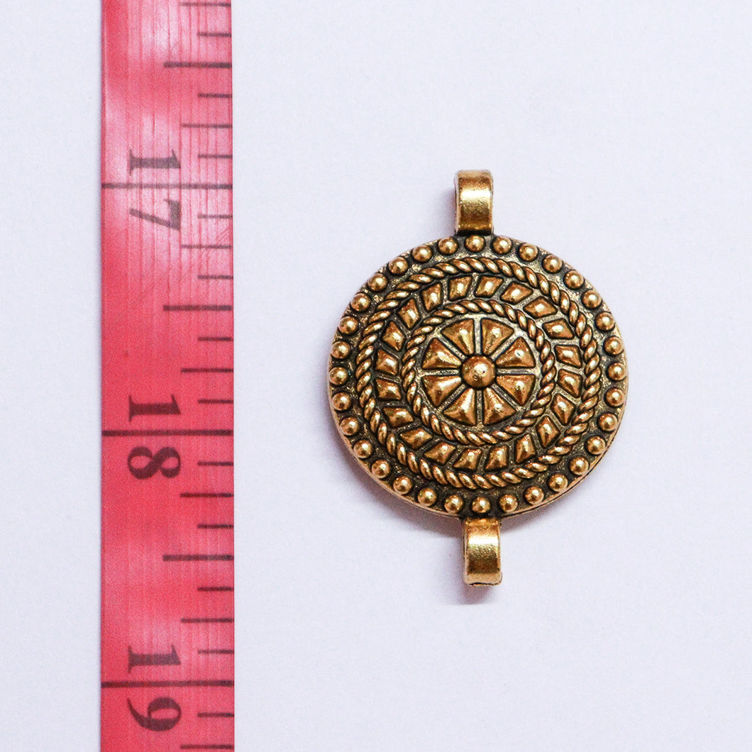 Antique Metal Charm GOLD AL 20 Big Size Pair (2pcs)