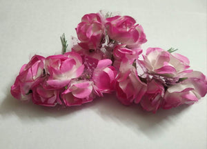 Artificial Paper Rose Flower Decoration Party Diy Materials 5 Paper Flower-1 Bunch (Pink) Necklace
