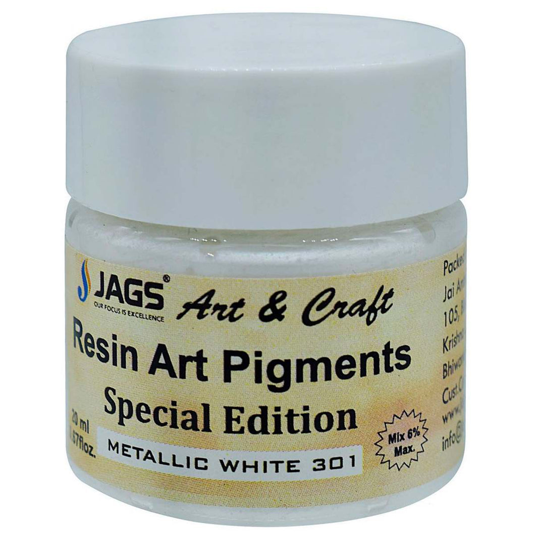 Resin Art Pigment - Metallic White (20 ml)