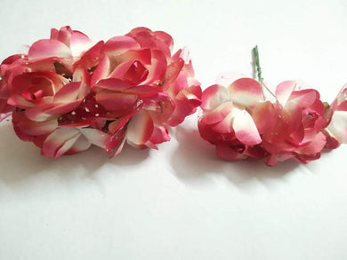 Artificial Paper Rose Flower Decoration Party Diy Materials 5 Paper Flower-1 Bunch(Red) Necklace