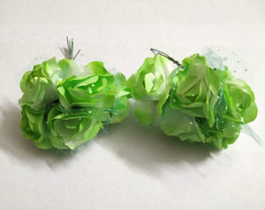 Artificial Paper Rose Flower Decoration Party Diy Materials 5 Paper Flower-1 Bunch(Green) Necklace