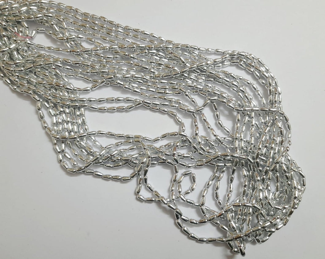 4 mm Antique Silver Plastic Rice Beads-50Grams