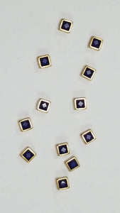 Coloured Pearl Kundan Stone (Flat Back Framed) 5 mm Squire SHAPE NAVY BLUE COLOUR