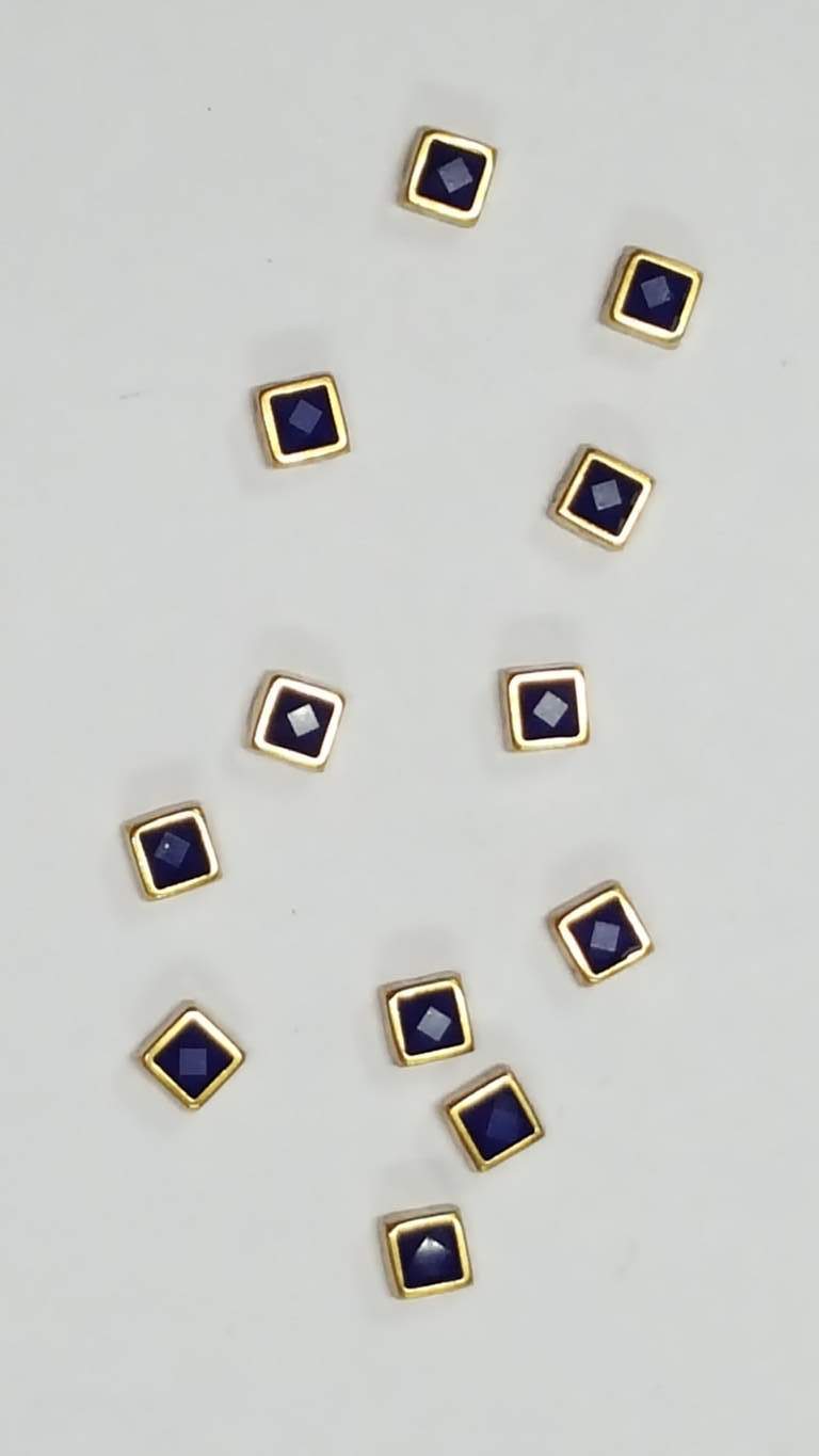 Coloured Pearl Kundan Stone (Flat Back Framed) 6 mm Squire SHAPE(Wholesale)