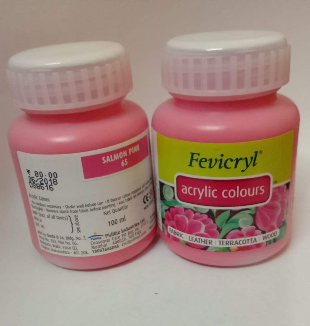 Fevicryl Acrylic Colors - Salmon Pink 100Ml Fabric Glue & Adhesives