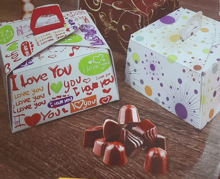 Pack of 10/  Paper Gift Box, Empty Folding Paper Gift Box, Chocolate Packing Box, Storage Box, Party Gift Box, Empty Chocolate Box (BOX MODEL)